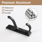 pickpiff Adhesive Wall Coat Hooks - Heavy Duty Stick-On Door Hanger, Metal Hook for Hanging Towel,Purse, Robe, Backpack, Jacket, Clothes - for Bathroom,Dorm, Closet, Kitchen - Black, 6 Pack