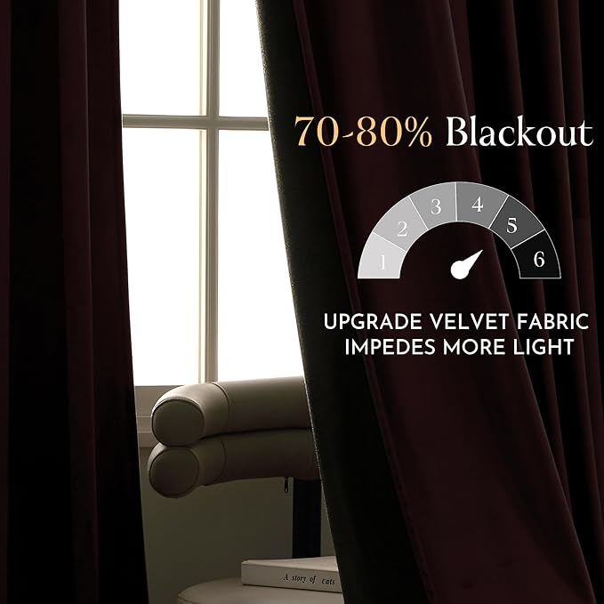 NICETOWN Pink Velvet Curtains 120 inches - Blackout Curtains for Living Room, Thermal Insulated Soundproof Panels Soft Luxury Home Decor for Bedroom, Dusty Rose Pink, W52 x L120, 2 Panels