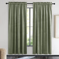 NICETOWN Super Soft Velvet Curtains 72 inches, Sound Reducing Cold Heat Insulated Heavy Matt Room Darkening Drape Panels for Living Room (Sage Green, 2 Panels)