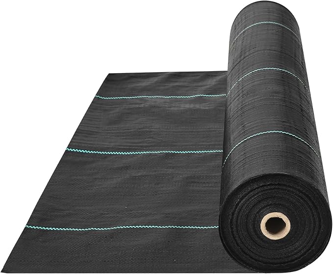 VEVOR Weed Barrier Landscape Fabric, 6*100FT Heavy Duty Garden Weed Fabric, Woven PP Weed Control Fabric, Driveway Fabric, Geotextile Fabric for Landscaping, Ground Cover, Weed Blocker Weed Mat, Black
