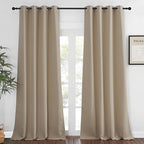 NICETOWN Blackout 108 inch Curtains for Sliding Glass Door, Grommet Thermal Insulated Room Darkening Window Treatment Sound Reducing Drapes for Room Divider, 1 Panel, W52 x L108, Taupe