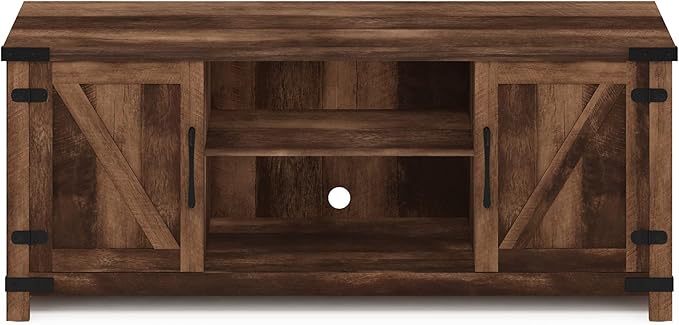 Furinno Cabinet Stand with Storage for TV up to 65 Inch, 70 Inch, Rustic Brown