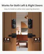 DESLOC B200 Fingerprint Smart Lock with 2 Lever Handles, Keyless Entry Front Door Lock Set, Electronic Keypad Deadbolt, App Control, Auto Lock, Long Battery Life, Secure Home Access
