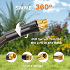 Giraffe Tools Garden Hose 100ft x 5/8", Water Hose Heavy Duty, Lightweight, Flexible Hybrid Hose with Swivel Handle, Male to Female Fittings