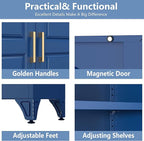 Metal Storage Cabinet,75" Tall Kitchen Pantry Storage Cabinet with Doors and Adjustable Shelves, Blue Metal Pantry Cabinets, Large Cupboard for Kitchen, Dining Living Room, Bathroom, Office