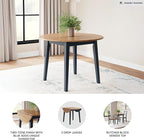 Signature Design by Ashley Gesthaven Modern Dining Drop Leaf Table with 4 Legs, Light Brown & Blue