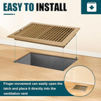 VOISEN Floor Register 6x10, 2 Pack Floor Vent Covers, Steel Adjustable Air Supply Grille Register Vent Cover Grill for Sidewall and Floor, Vent Covers for Home Floor,Brown