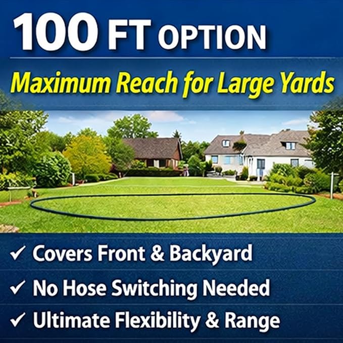 Fevone 100 ft Kink Free Garden Hose, All Weather Flexible, Heavy-Duty & Durable, Solid Brass Fittings, Leak-Free Connection