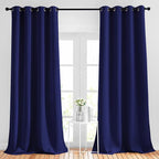 NICETOWN Blackout 102 inch Curtains for Living Room, Grommet Thermal Curtains Room Darkening Window Treatments Sound Reducing for Bedroom, Navy Blue, 2 Panels, W52 x L102