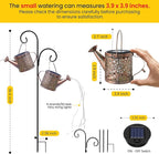 Solar Lights Outdoor Decorative, 2 Pack Metal Solar Watering Can Lights Waterproof, Small Hanging Garden Decor Yard Lights Outside Patio Lawn, Gifts for Mom Grandma Women Birthday(Colorful)