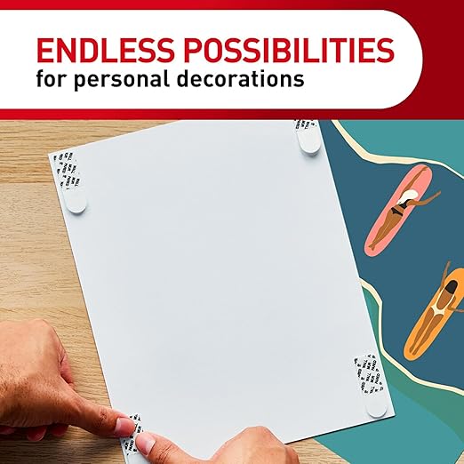 Command Poster Strips, 256 Strips Damage-Free Poster Hangers, No Tools Requried, Great for Home, Room, Wall, Office, and Dorm Decor, White Adhesive