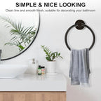 SetSail Towel Holder for Bathroom Wall Screw-in Towel Ring Stainless Steel Hand Towel Holder 4 Packs Oil Rubbed Bronze Towel Hanger for Bathrooms, Kitchen