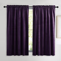 NICETOWN Purple Velvet Curtains 63 inches for Bedroom, Sound Reducing Heavy-Duty Solid Rod Pocket Light Blocking Drapes/Panels for Kitchen (Navy Blue, 2 Panels, 52 inches Wide Each Panel)