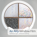 rabbitgoo Window Privacy Film Rainbow Film Decorative Window Sticker, 3D Static Stained Glass Cling Tint for Home Heat Control Non-Adhesive, 29.5 x 157.4 inches