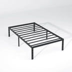 Metal Bed Frame,Twin Size Bed Frame with Storage Space,Heavy Duty Sturdy Mattress Foundation,Easy Assembly,No Box Spring Needed, Black,12 Inch,Twin