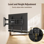 Mounting Dream Soundbar Mount, Heavy Duty Soundbar Wall Mount for Sound Bars with Holes/Without Holes Up to 26.5 LBS, Soundbar Bracket Height Adjust, No-Slip Base Holder Extends 3.44”-6.06”, MD5428