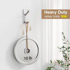 pickpiff Adhesive Wall Coat Hooks - Heavy Duty Stick-On Door Hanger, Metal Hook for Hanging Towel,Purse, Robe, Backpack, Jacket, Clothes - for Bathroom,Dorm, Closet, Kitchen - Silver, 4 Pack