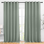 NICETOWN Room Darkening Curtains for Room Divider, Grommet Thermal Curtains Light & Sound Reducing Window Treatments for Sliding Glass Door, W66 x L118, Sage Green, 2 Panels