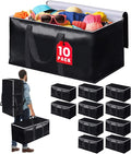 Heavy-Duty & Extra Capacity Moving Bags with Backpack Straps, Storage Totes with Double Zipper & Strong Handles, Packing Bags Alternative to Moving Boxes, Moving Supplies (10 Pack, Black)