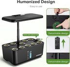Ahopegarden Indoor Garden Hydroponics Growing System: 10 Pods Plant Germination Kit Herb Vegetable Growth Lamp Countertop with LED Grow Light - Hydrophonic Planter Grower Harvest Lettuce