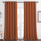 NICETOWN Blackout Curtain Drape for Bedroom - Light Reducing Thermal Insulated Solid Grommet Room Darkening Window Curtain 90 inches Long for Living Room (Burnt Orange, 1 Piece, W66 x L90)