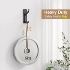 pickpiff Adhesive Wall Coat Hooks - Heavy Duty Stick-On Door Hanger, Metal Hook for Hanging Towel,Purse, Robe, Backpack, Jacket, Clothes - for Bathroom,Dorm, Closet, Kitchen - Black, 10 Pack