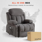Power Lift Recliner Chair for Elderly with Vibration Massage and Lumbar Heating, Electric Lift Recliner Single Sofa with Side Pocket, Two Cup Holders and USB Charge Port for Living Room