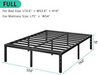 Metal Platform Bed Frame 12 Inch Tall,No Box Spring Needed,Full Size Bed with Heavy Duty Strong Support Slats,Easy to Assemble,Black