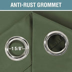 H.VERSAILTEX Green Blackout Curtain for Living Room Thermal Insulated Window Treatment Curtain Extra Long 120 inch Length Energy Saving Solid Blackout Drape, One Panel, Bronze Green, 52" W x 120" L