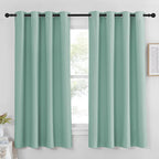 NICETOWN Blackout Curtain Panel 63 inch Long for Window - Thermal Insulated Solid Grommet Blackout Drape for Bedroom Living Room Kitchen (Single Panel, 52W x 63L, Aqua Blue)