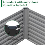 8x2x2FT Galvanized Raised Garden Bed Kit,Vegetable Plant Boxes-Rectangle Metal Flower Box,Large Planter Raised Beds Outdoor Garden for Planting,Fruit,Herb-Black