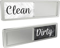 Dishwasher Magnet Clean Dirty Sign, Clean Dirty Magnet for Dishwasher, Rustic Farmhouse Kitchen Decor, Magnetic Dish Washer Sign Indicator, Sliding Rustic Dish Washer Signs, Black & White Parquet