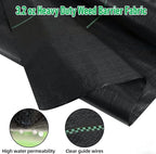 5FT x 300FT Weed Barrier Landscape Fabric, 3.2oz Premium Heavy Duty Garden Cloth, Ground Cover for Gardening, Farming