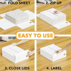 SpaceAid 2 Pack Bed Sheet Organizers and Storage, Foldable Sheet Organizer for Linen Closet, Sheets Set Folder Keeper with Window XL (Queen & King Size) Organizing Bedding Container, White