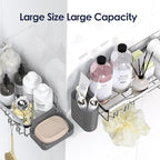 NESOMI Shower Caddy Adhesive Shower Organizer 7-Pack, Rustproof Stainless Steel Bathroom Shelves, Large Capacity No-Drill Rack Storage Accessories with Soap Dish Toothbrush Holder Hooks