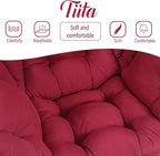 Tiita Lazy Chair, Red Modern Large Accent Armchair, Comfy Leisure Sofa Reading Chair for Bedroom, Living Room, Dorm Rooms, Garden and Courtyard, Red