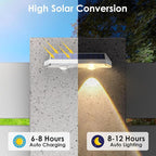 Solar Fence Lights Outdoor - 2700/4000/6000K 3 Modes, IP65 Waterproof Fence Solar Lights Outdoor, Fence Light Solar Powered for Patio Decor/Railing/Step and Wall - Unique Housewarming Gifts（8 Pack