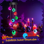 Winzwon Halloween Decorations Outside Solar Outdoor Lights Waterproof Eyeballs Wind Chimes for Party Yard Porch Patio Home Window Indoors Hanging Mobile Decor