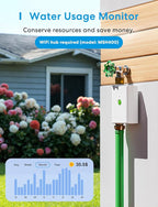 meross WiFi Water Hose Timer, Smart Sprinkler Timer with Brass Inlet & Outet, Work with Apple Homekit, Alexa & Google Assistant, Water Valve for Lawn, Garden, Yard and Pool, MSH400/MSH450 Hub Required