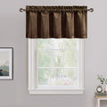 NICETOWN Brown Velvet Valance Curtains for Windows 18 inch Length, Kitchen Window Treatment Room Darkening, W52 x L18, 1 Panel