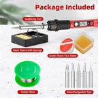 Soldering Iron Kit, 80W 110V LCD Digital Solder Irons, Portable Welding Tools with Ceramic Heater, Accurate 356°F-896°F, for Metal, Jewelry Electrical Repairs, DIY