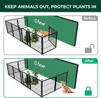 FXW Garden Fence Outdoor for The Yard – 24in(H) x 15.2ft(L) Heavy Duty Metal Animal Barrier for Dog and Rabbit, Decorative Dog Fence with Fence-to-Wall Anchor (Pack of 4), 8 Panels, Black