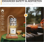 Candle Warmer Lamp with 3 Bulbs, Adjustable Height Dimmable Candle Warmer with Timer, Compatible with Large Jar Candles, Candle Lamp with Charming Gift Box Ribbon for Her/Him