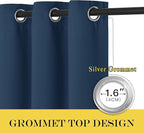 NICETOWN Blackout Patio Curtains 100 x 95 Inches Long for Sliding Door Extral Wide Blackout Curtain Panels Thermal Insulated Room Divider - Grommet Top, 100" W x 95" L, 1 Panel, Moroccan Blue