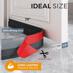 GroTheory 4 Pack Door Draft Stopper, Under Door Sweep for Exterior & Interior Doors, Weather Stripping Door Seal, Garage Window Blocker Noise Cold Air Insulation, Draft Guard Black 2" W x 39" L