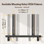 Mounting Dream Soundbar Mount, Heavy Duty Soundbar Wall Mount for Sound Bars with Holes/Without Holes Up to 26.5 LBS, Soundbar Bracket Height Adjust, No-Slip Base Holder Extends 3.44”-6.06”, MD5428