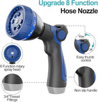 SPECILITE 50ft 304 Stainless Steel Garden Hose Metal, Heavy Duty Water Pipe with Nozzles for Yard, Outdoor - Flexible, Never Kink & Tangle, Puncture Resistant (Sky Blue)