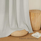 NICETOWN Flax Gray Linen Curtains for Room Divider, Grommet Top Thick Flax Semi Sheer Vertical Drapes Privacy Assured with Light Filtering for Sliding Glass Door, W68 x L84, 2 Pieces