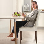 DUMOS Dining Chairs Set of 4, Moden Kitchen Table Chairs with Wooden Legs and Padded Seat for Dining Room/Kitchen/Living Room/Restaurant, Beige