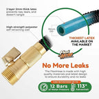 Flexi Hose Plus Expandable Garden Hose with 8 Function Nozzle, 100FT - Lightweight Retractable Garden Hose, Water Hose - No-Kink Flexibility, 3/4 Inch Solid Brass Fittings Includes Hook & Bag